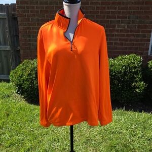 Neon Orange Half Zip Fleece Pullover Size M